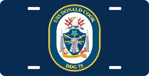 Navy USS Donald Cook DDG-75 License Plate