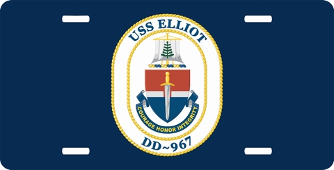 Navy USS Elliot DD-967 License Plate