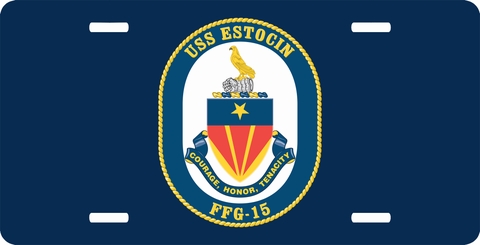 Navy USS Estocin FFG-15 License Plate