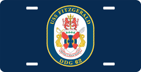 Navy USS Fitzgerald DDG-62 License Plate