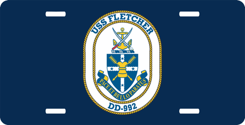 Navy USS Fletcher DD-992 License Plate
