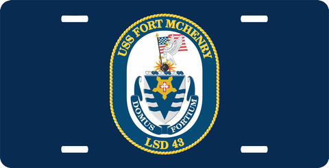 Navy USS Fort Mchenry LSD-43 License Plate (Clearance)