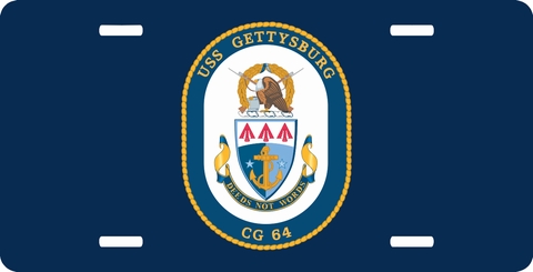 Navy USS Gettysburg CG-64 License Plate