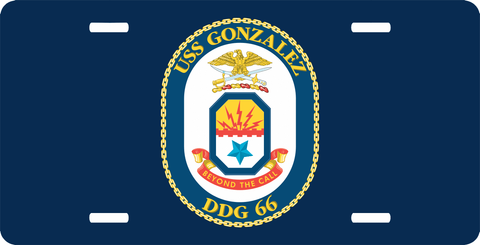 Navy USS Gonzalez DDG-66 License Plate (Clearance)