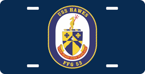 Navy USS Hawes FFG-53 License Plate
