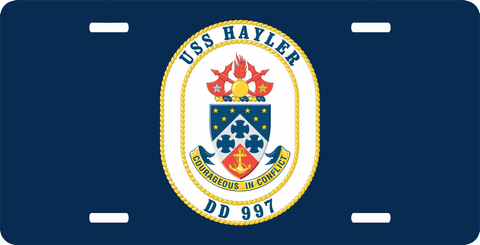 Navy USS Hayler DD-997 License Plate