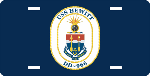Navy USS Hewitt DD-966 License Plate