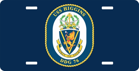 Navy USS Higgins DDG-76 License Plate