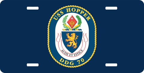 Navy USS Hopper DDG-70 License Plate