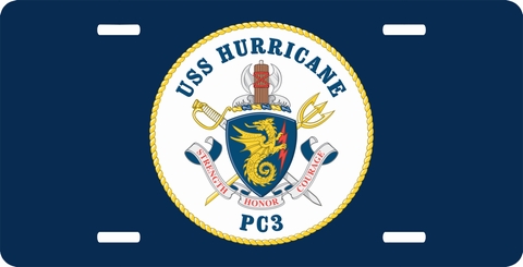 Navy USS Hurricane PC-3 License Plate