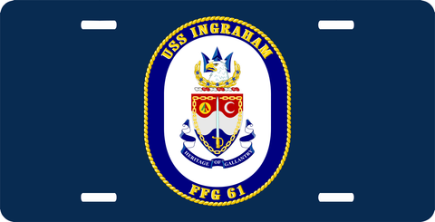 Navy USS Ingraham FFG-61 License Plate