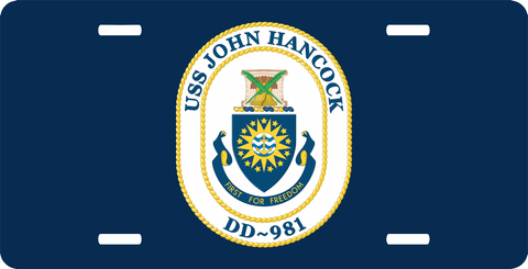 Navy USS John Hancock DD-981 License Plate