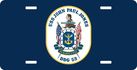 Navy USS John Paul Jones DDG-53 License Plate