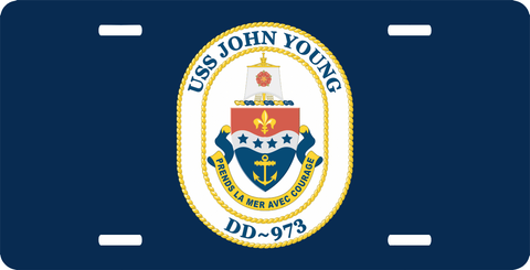 Navy USS John Young DD-973 License Plate