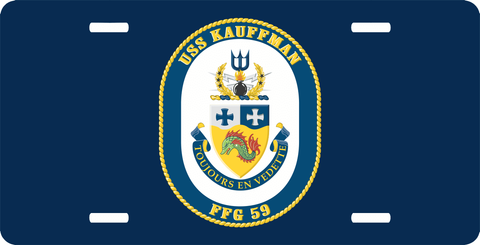 Navy USS Kauffman FFG-59 License Plate