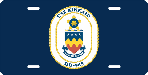 Navy USS Kinkaid DD-965 License Plate