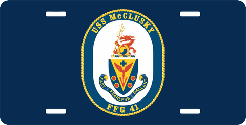 Navy USS McClusky FFG-41 License Plate