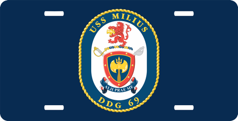 Navy USS Milius DDG-69 License Plate