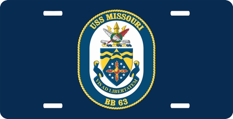 Navy USS Missouri BB-63 License Plate