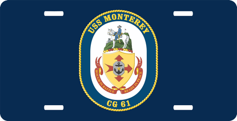 Navy USS Monterey CG-61 License Plate