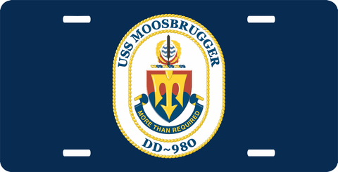Navy USS Moosbrugger DD-980 License Plate