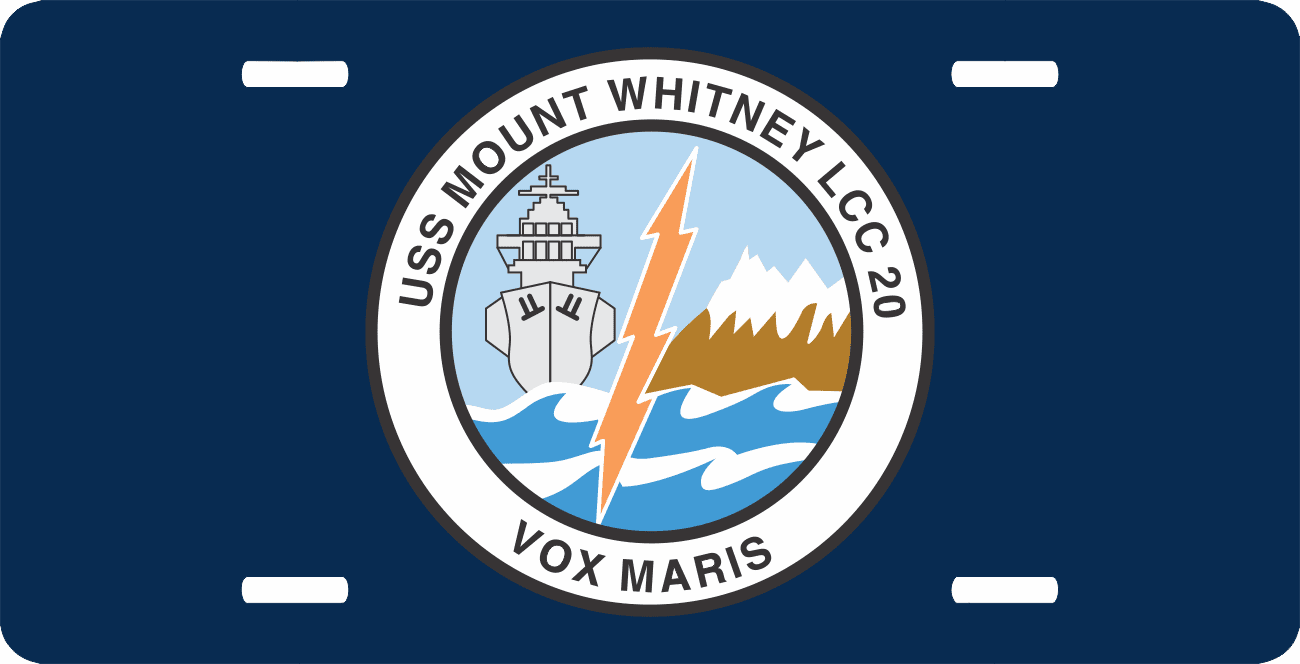 Navy USS Mount Whitney LCC20 License Plate