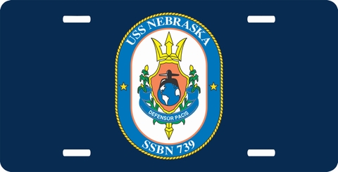 Navy USS Nebraska SSBN-739 License Plate