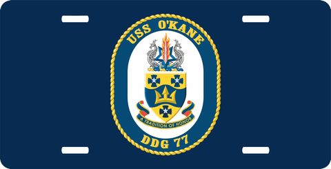 Navy USS OKane DDG-77 License Plate