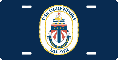 Navy USS Oldendorf DD-972 License Plate
