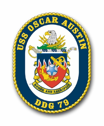 Navy USS Oscar Austin Shaded DDG-79 Vinyl Transfer Decal