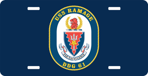 Navy USS Ramage DDG-61 License Plate