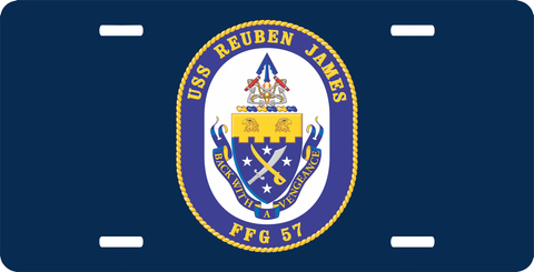 Navy USS Reuben James (Shaded) FFG-57 License Plate