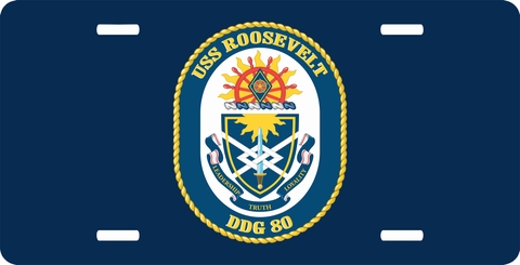 Navy USS Roosevelt DDG-80 License Plate