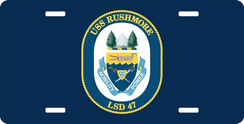 Navy USS Rushmore LSD-47 License Plate