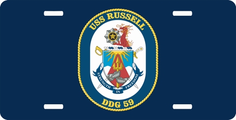 Navy USS Russell DDG-59 License Plate
