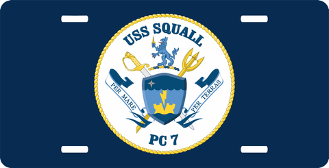 Navy USS Squall PC-7 License Plate