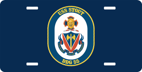 Navy USS Stout DDG-55 License Plate