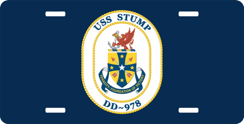 Navy USS Stump DD-978 License Plate