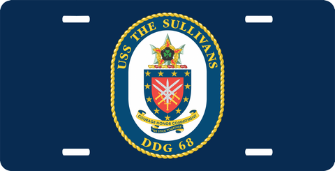 Navy USS The Sullivans DDG-68 License Plate