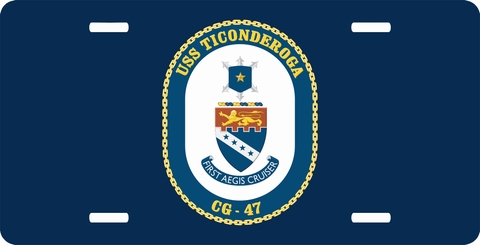 Navy USS Ticonderoga CG-47 License Plate