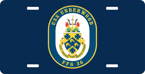 Navy USS Underwood FFG-36 License Plate
