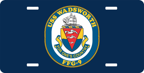 Navy USS Wadsworth FFG-9 License Plate
