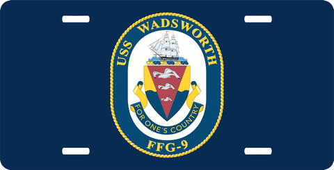 Navy USS Wadsworth (Shaded ) FFG-9 License Plate