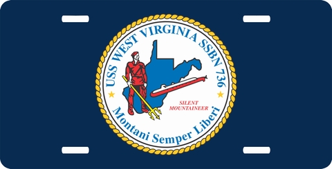 Navy USS West Virginia SSBN-736 License Plate