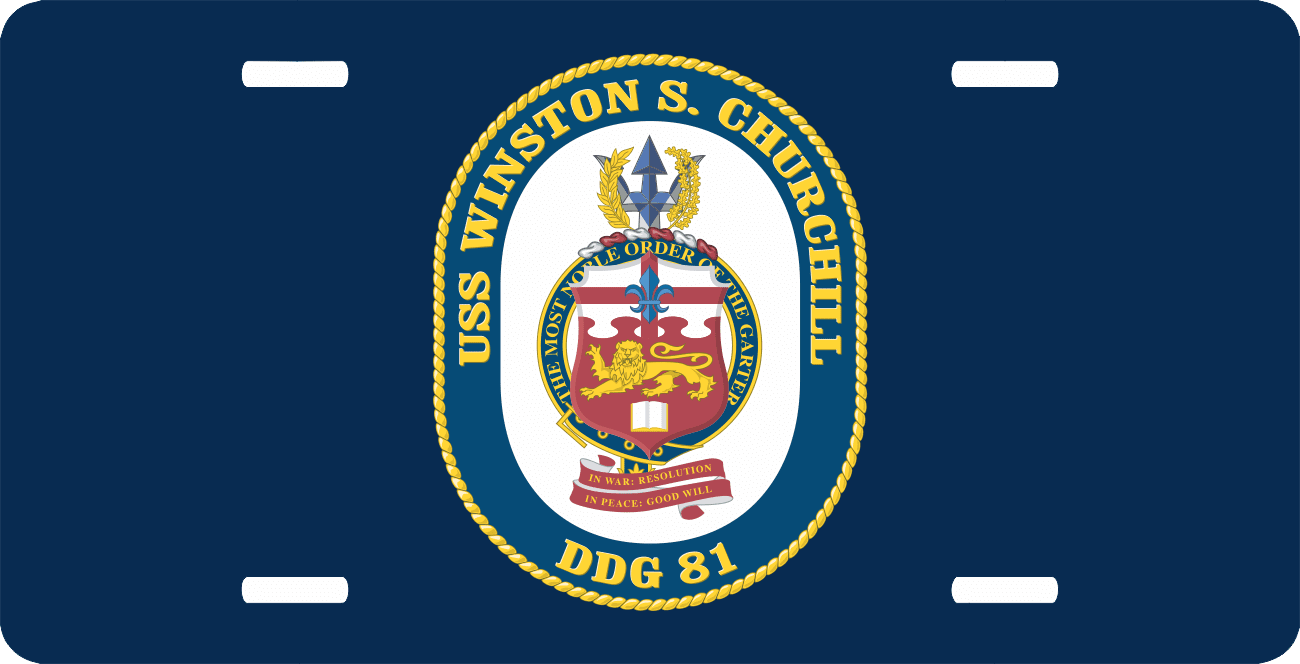 Navy USS Winston S License Plate