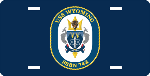 Navy USS Wyoming SSBN-742 License Plate