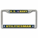 Navy Utilitiesman UT Chrome License Plate Frame