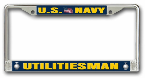 Navy Utilitiesman UT Chrome License Plate Frame