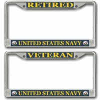 Navy Veteran License Plate Frames Thumbnail Illustration