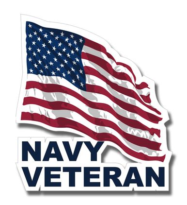 Navy Veteran with American Flag Decal